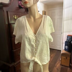 H&M Off-White Buttoned Blouse